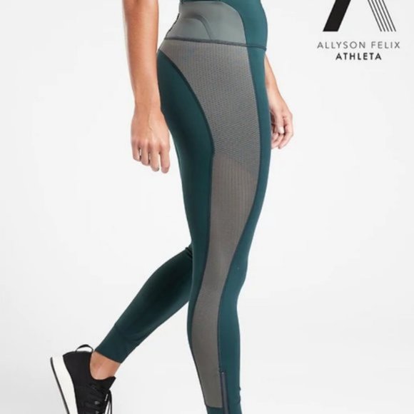 Athleta Legend Mesh 7/8 Tights size 3X Lagoon Teal